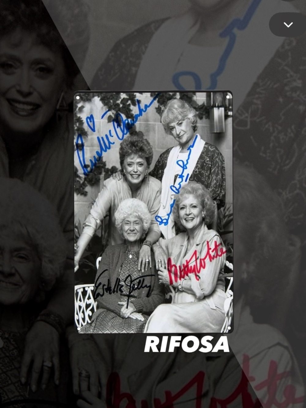 EUC RIFOSA Golden Girls Autographed Signatured Tin Sign